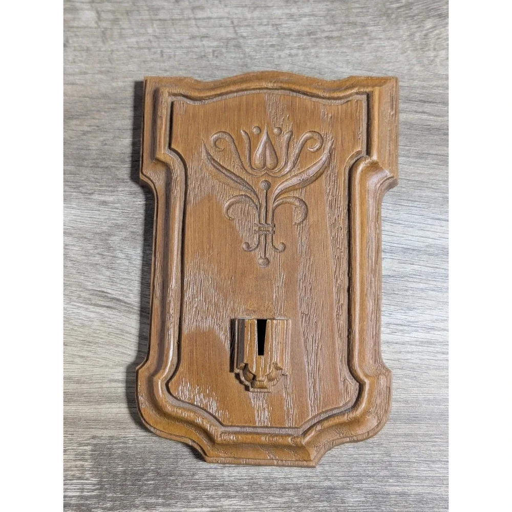 Vintage Homco 1971 Gold Green Velvet Lyre Torch Wall Plaques Bracket Set of 3
